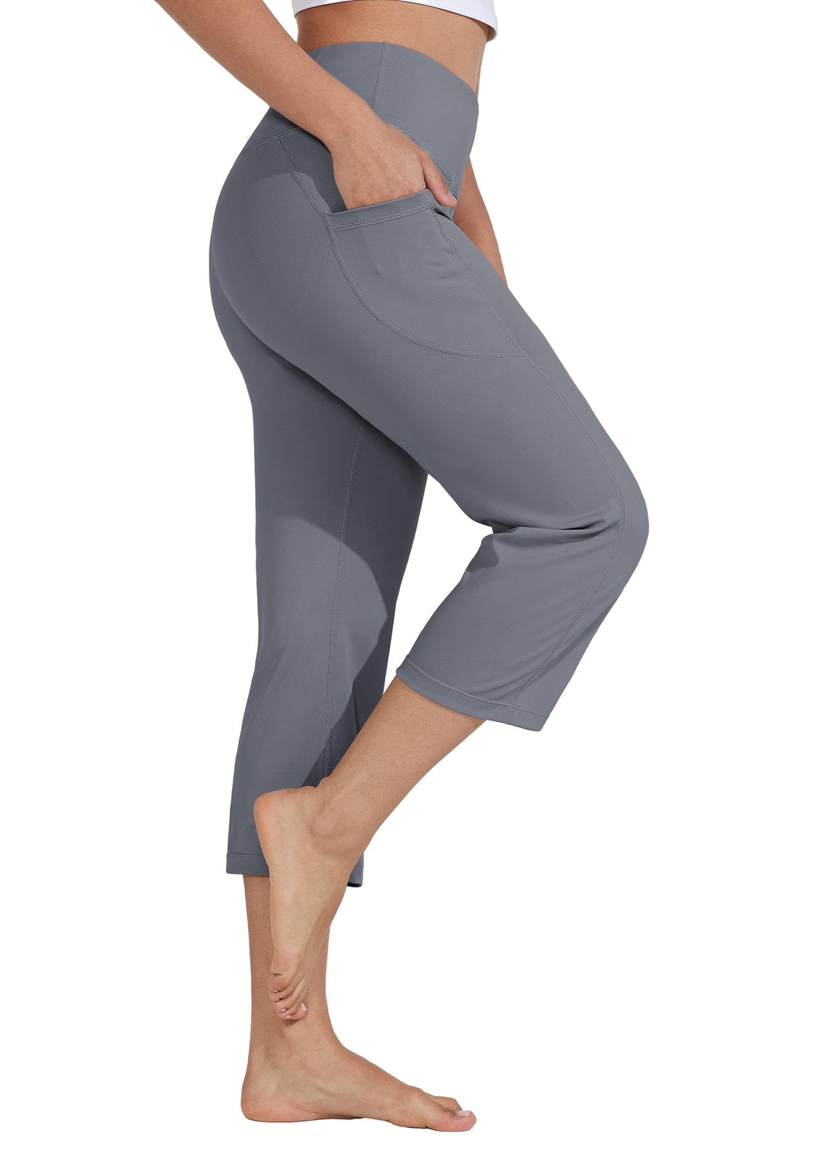 Willit Women's Yoga Capris Pants High-Waist Leggings Crop - Size X-Small