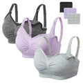 Angelhood Women's Seamless Sleep ,breastfeeding with Remove Pads Extenders Pack of 3 Nursing Bra