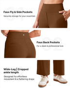 G4free Yoga Pants For Women Ankle Length With Pockets Dark Coffee M