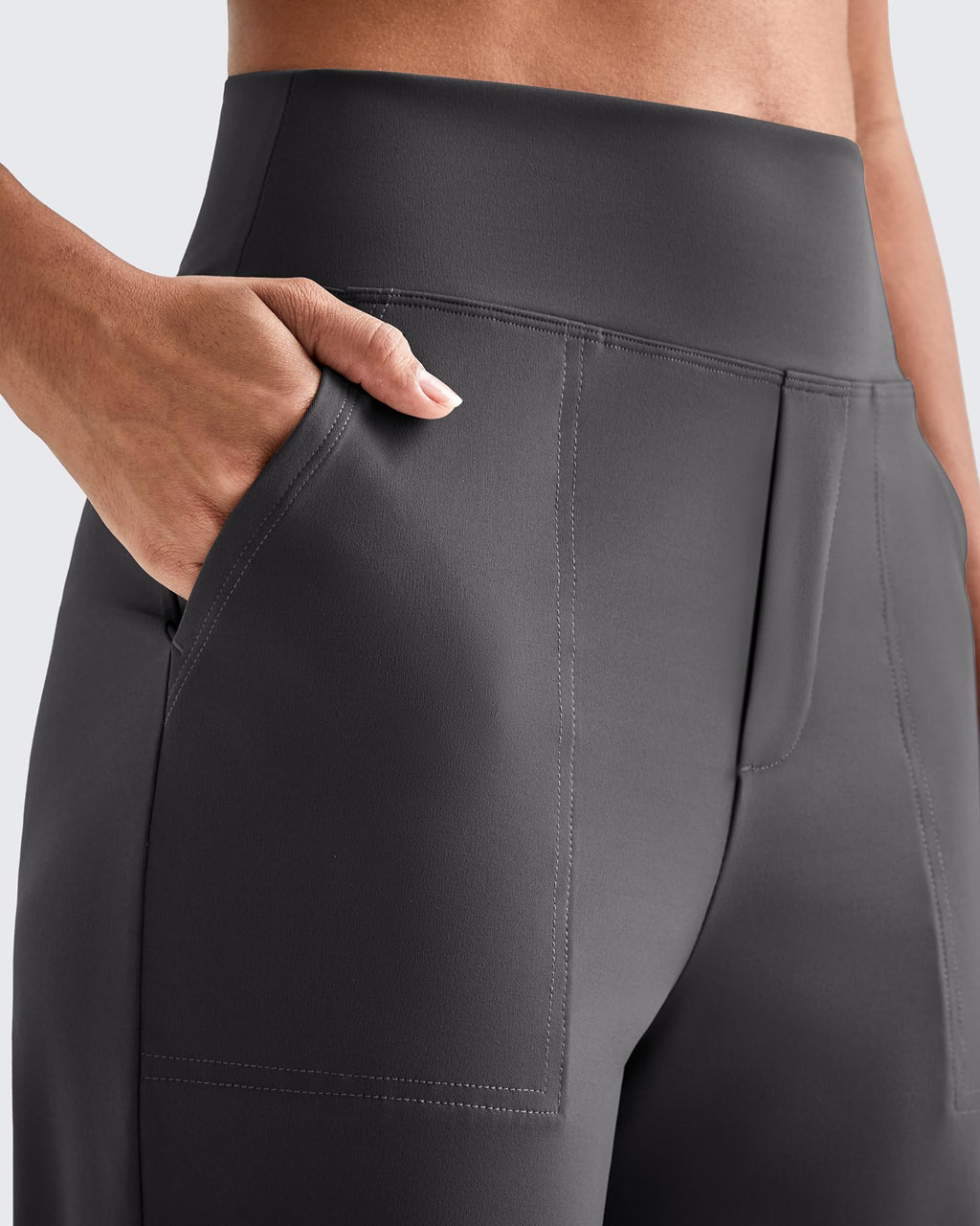 G4free Wide-Leg Work Pants For Women High-Waist Golf Dark Gray Xl