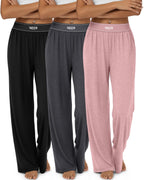 Neer 3 Pack Women's Cotton Lounge High-Waisted Pants - Style 20