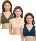 Women's Cakye 3 Pack Maternity Nursing Sleep Breastfeeding Cotton Bralette