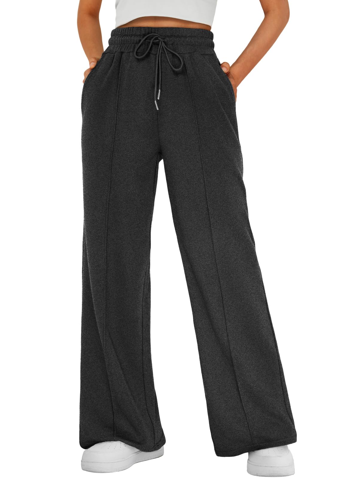 Automet Women's Wide-Leg Sweatpants Baggy Lounge Sweat Pants - Style 2