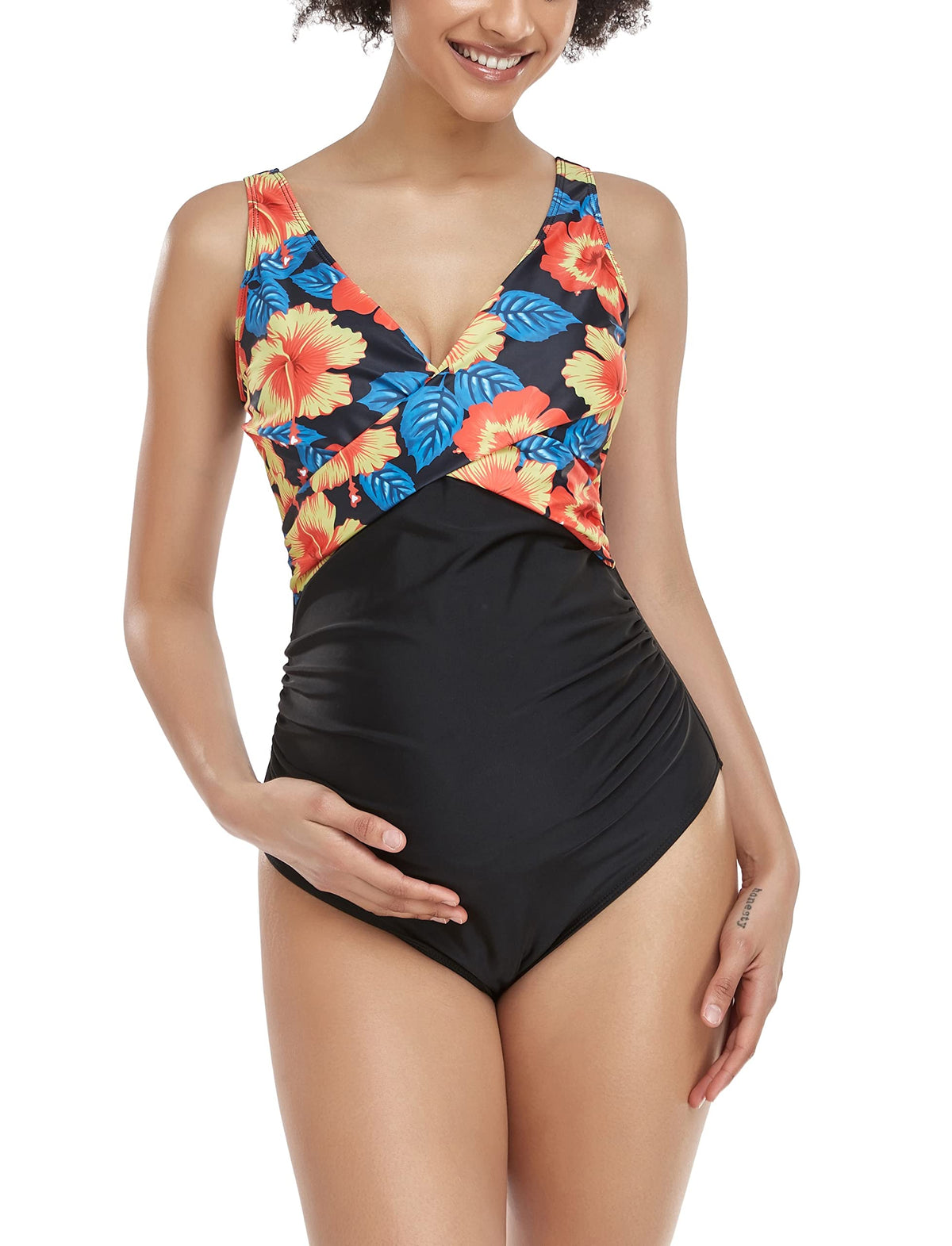 Women's Summersunshine Maternity One-Piece Swimwear - Yellow Floral