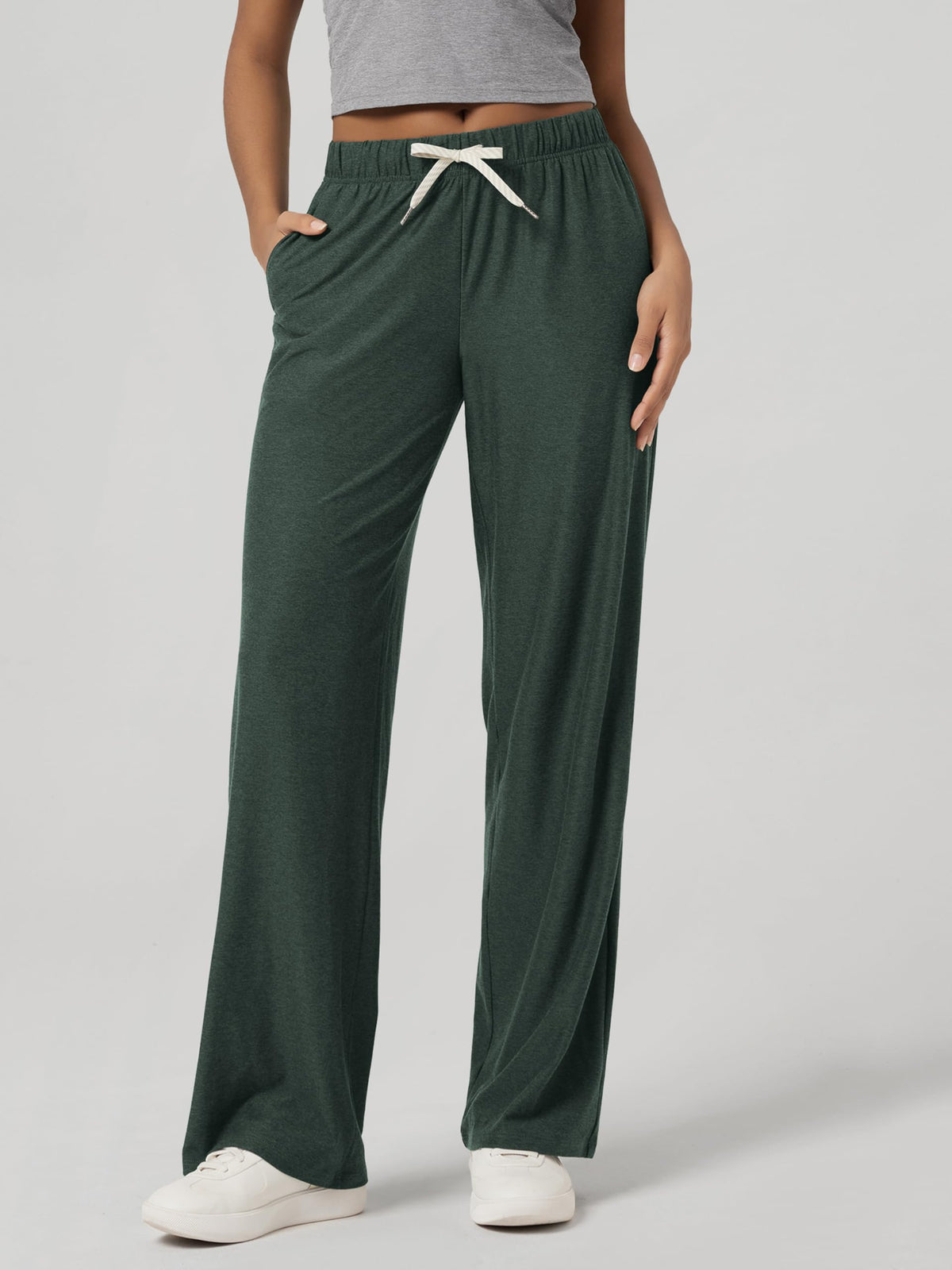 Ododos Women's Straight-Leg Pants Ultra Soft Odstratum - Aspen Heather