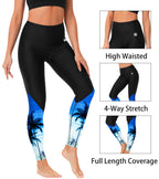 Aobute Coconut Tree Print Water Yoga Pants Women's Spf 50+ Swim