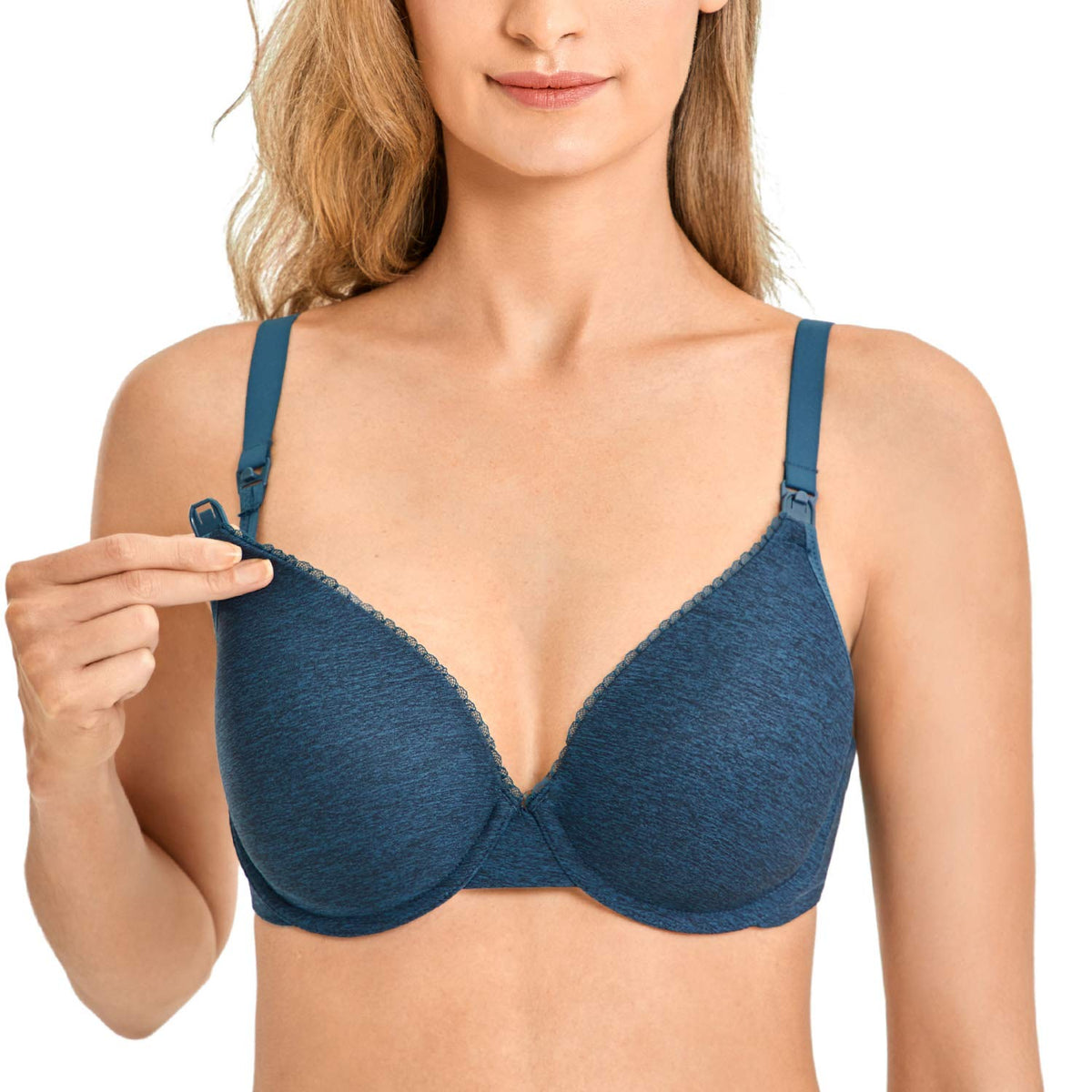 Gratlin Women's's Underwired Indigo Heather 34c Nursing Bra