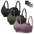 Angelhood Women's Seamless Sleep ,breastfeeding with Remove Pads Extenders Pack of 3 Nursing Bra