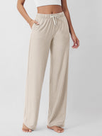 Ododos Women's Straight-Leg Pants Ultra Soft Odstratum - Ecru Heather