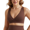 Women's Crz Yoga V Neck Coffee Brown X-small Nursing Bra