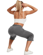 Specialmagic Women's Capri Pants Cotton Sweatpants Dark Grey 4xl