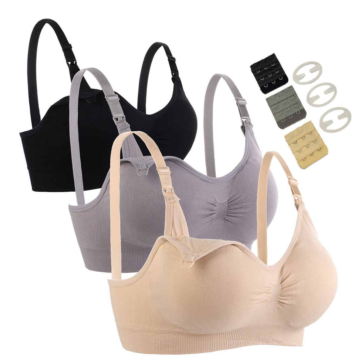 Women's Seitop 3 Pack for Woman, Seamless Breastfeeding G1, Xx-large Nursing Bra