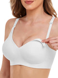 Women's Vinfact Smooth for Breastfeeding Seamless for Pregnancy Wireless Bralette with Extra Extender 3x-large, White Nursing Bra