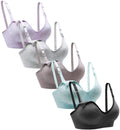 Suekaphin 5pack Seamless for Busty Women's Breastfeeding and Pregnancy Support V Neck Bralette with Padded Cups,xlarge-plus,sort Cc-a Nursing Bra