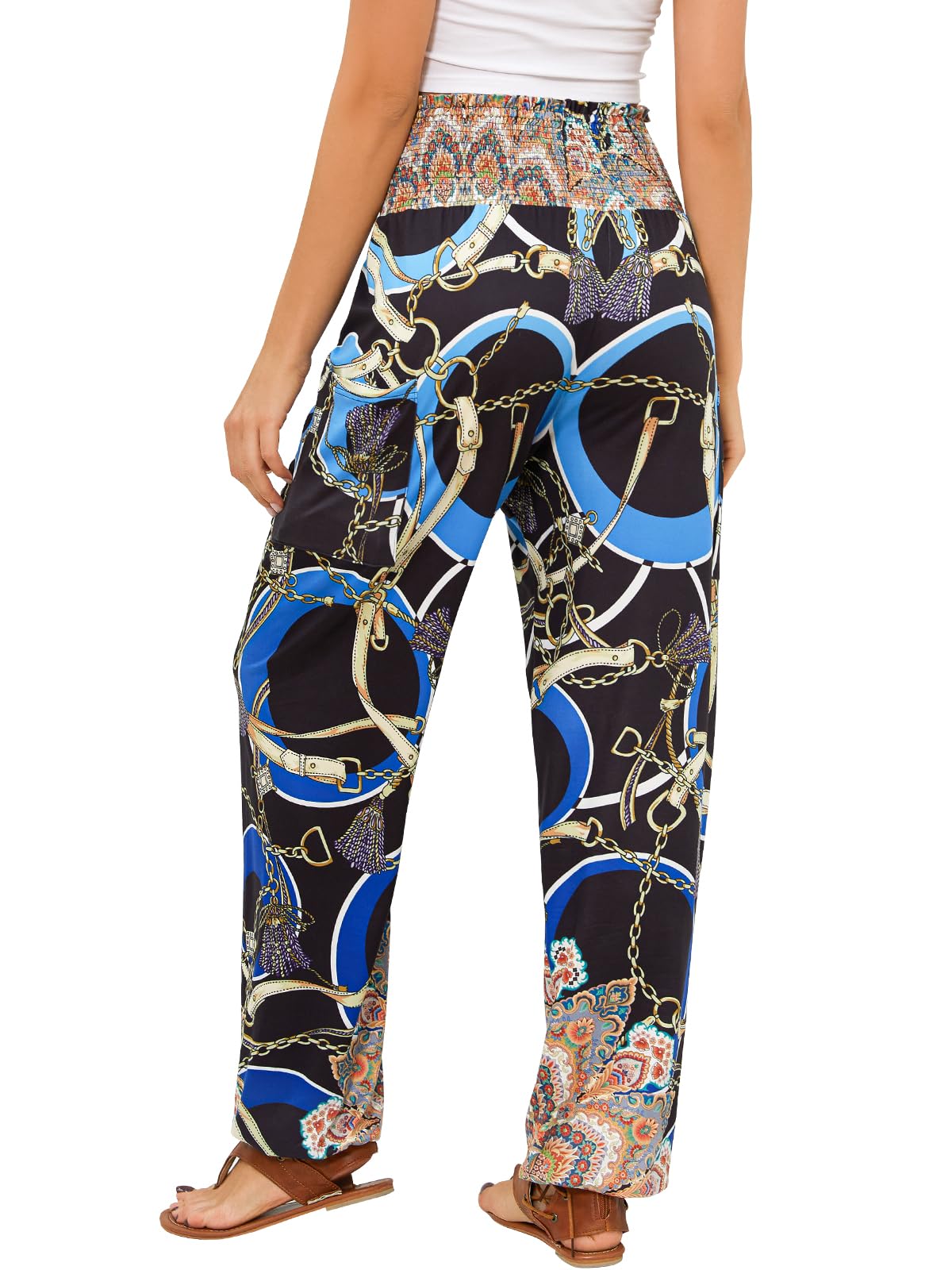Qianxizhan Women's Harem Pants High-Waist Yoga Boho - Style 14
