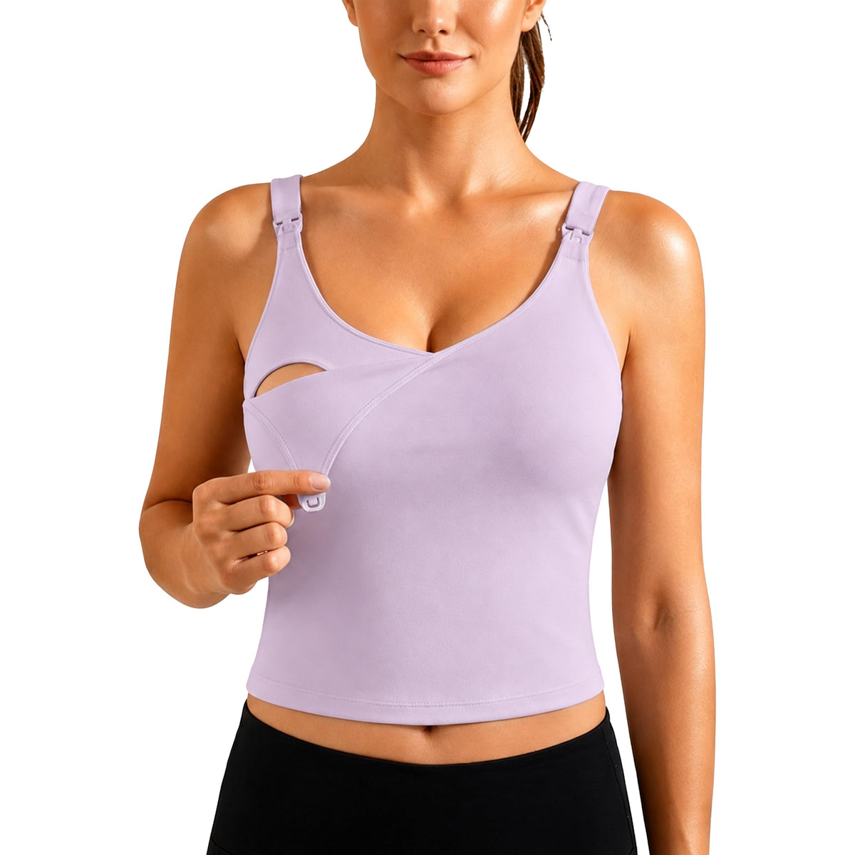 Women's Ecavus for Breastfeeding,longline Sports Tank Tops Nursing Bra