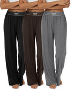 Neer 3 Pack Women's Cotton Lounge High-Waisted Pants - Style 8