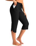 Pudolla Women's 18" Swim Capris Pants with Pockets (Black 4X-Large)