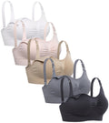 Lataly Women's Sleeping Wirefree Breastfeeding Bralette Color Pack of 5 Size M Nursing Bra