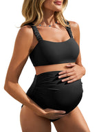 Women's Summer Mae Ribbed Maternity Bikini Swimsuit - Style 9
