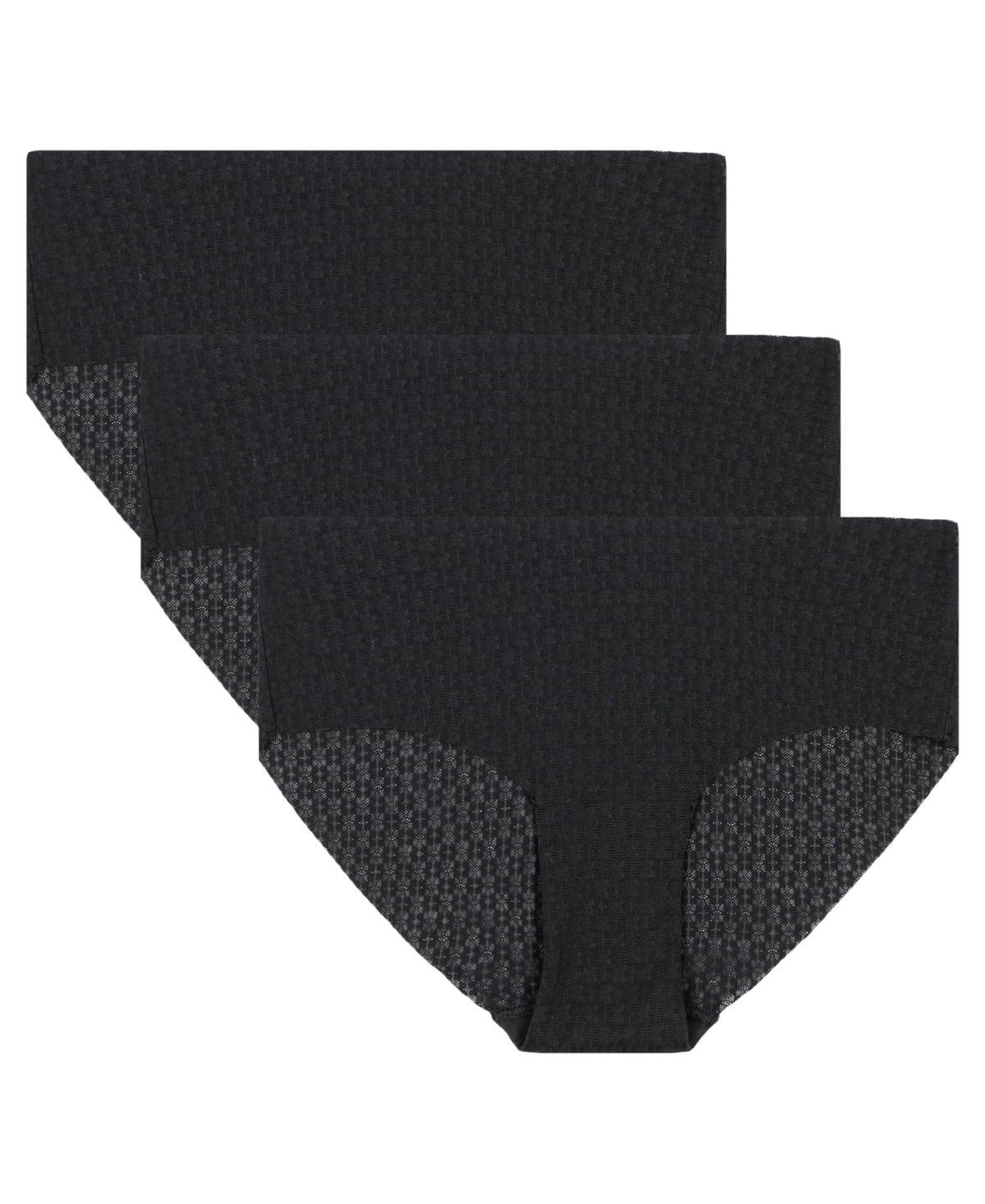 Under Armour Women's 3-pack Pure Stretch No Show Hipster Underwear, All-day Comfort Fit & Ultra-soft, Black Mesh Lace, Medium