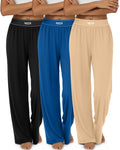 Neer 3 Pack Women's Cotton Lounge High-Waisted Pants - Style 5