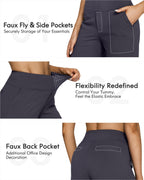 G4free Wide-Leg Yoga Pants For Women With Pockets Dark - Dark Grey