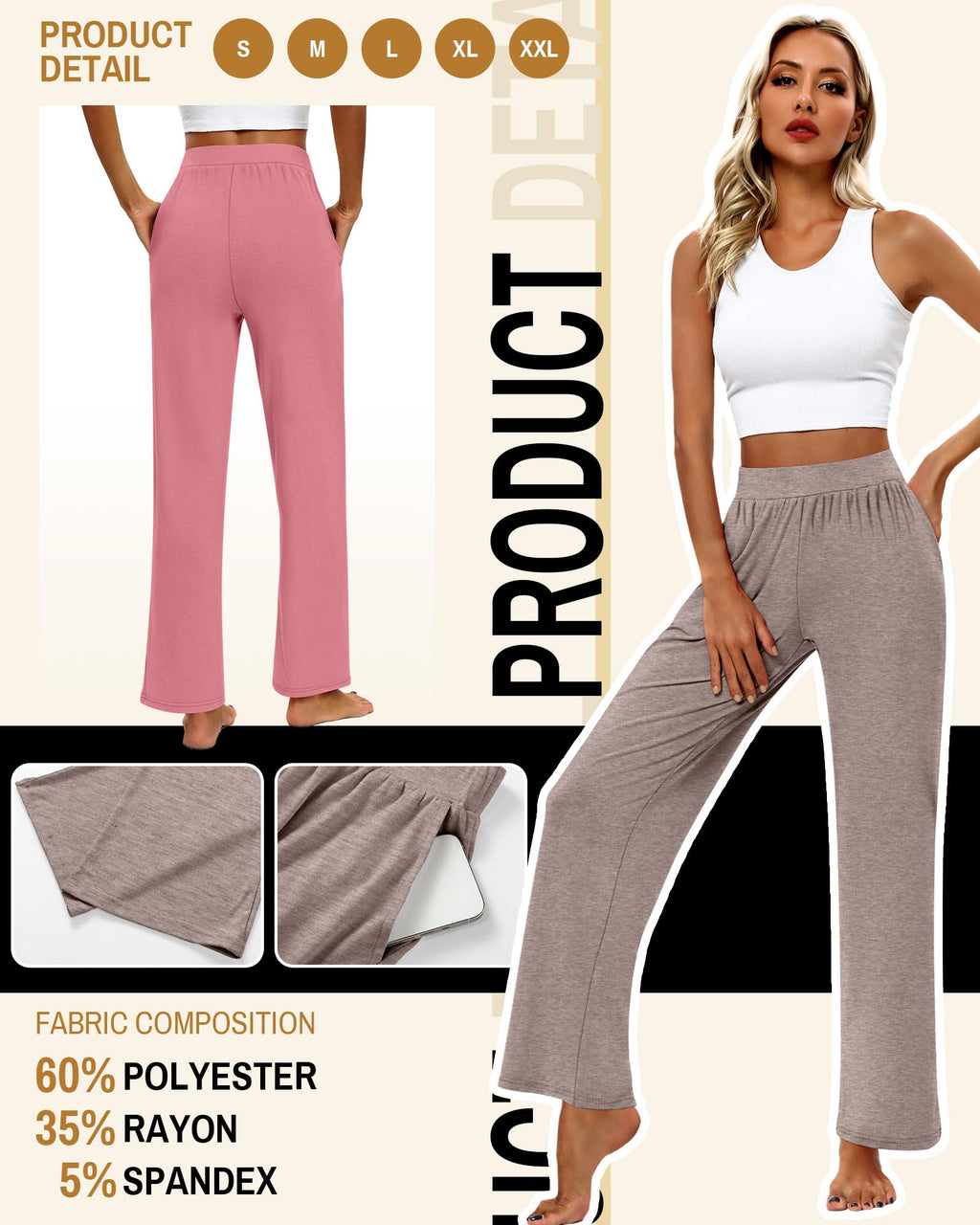 Huukeay 3 Pack Women's Lounge Pants Cozy Sweatpants Xx-large Grayish