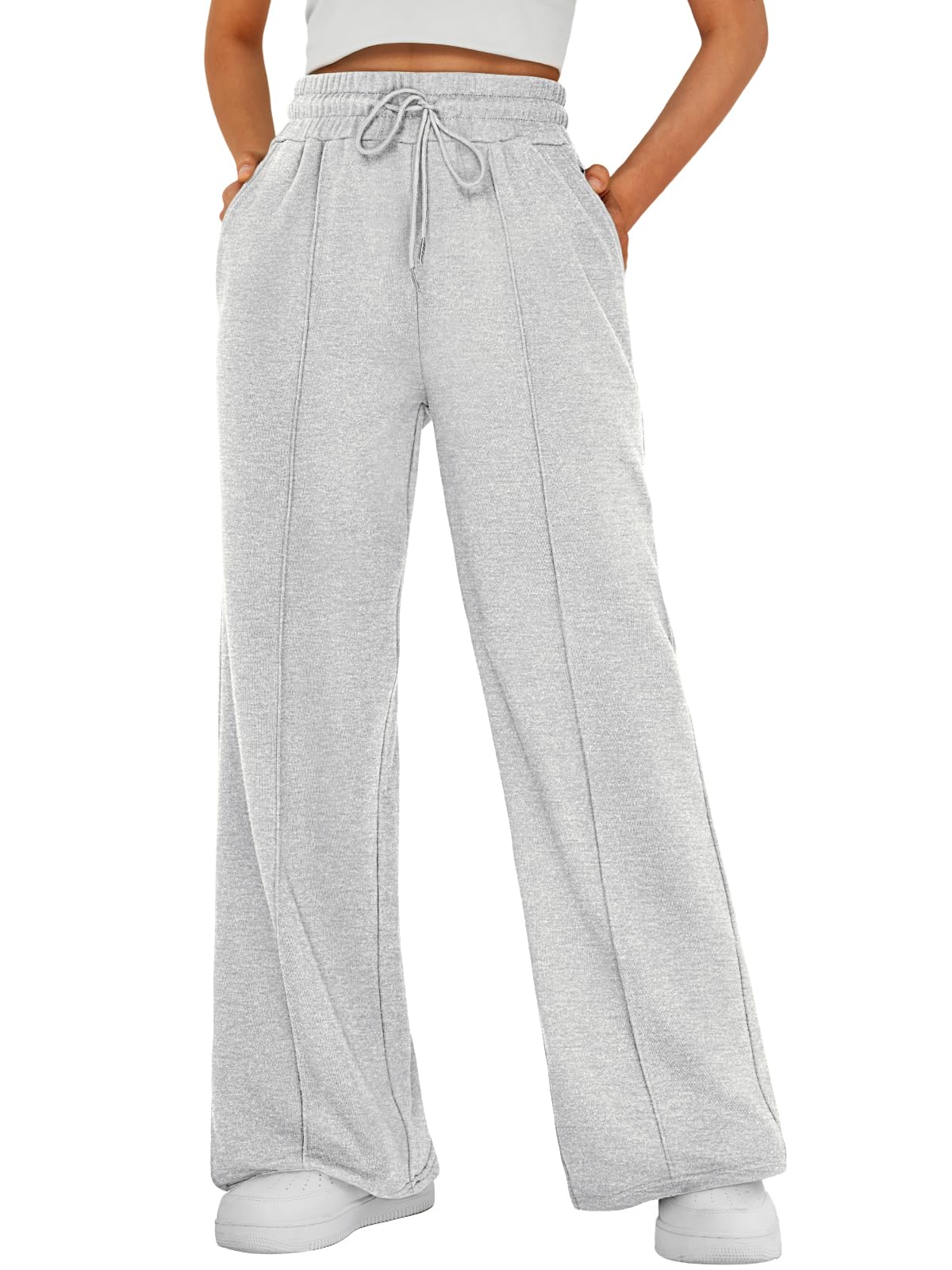 Automet Women's Wide-Leg Sweatpants Baggy Fall Lounge Sweat - Size Medium