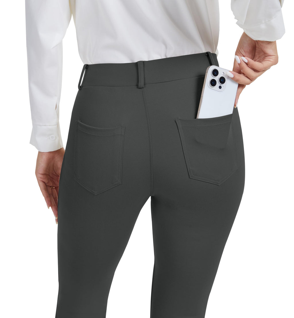 Vimpep Straight-Leg Yoga Dress Work Pants Women Pull On Stretchy 4