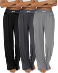 Neer 3 Pack Women's Cotton Lounge High-Waisted Pants - Style 9