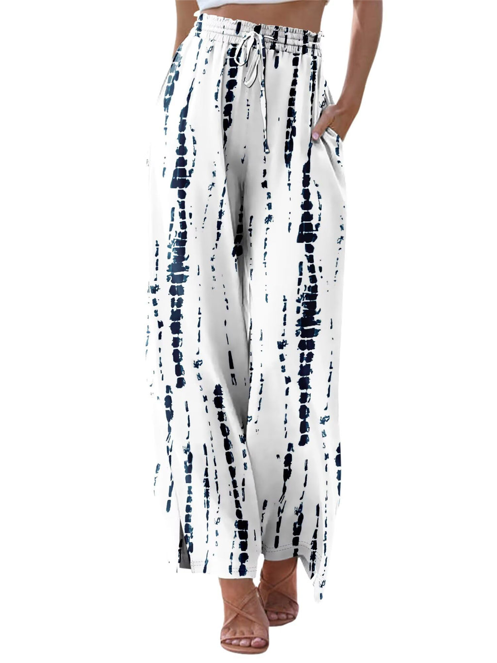 Kissmoda Women's Plus Size Palazzo Pants Casual Wide-Leg Yoga Comfy