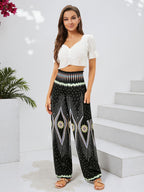 Qianxizhan Women's Harem Pants High-Waist Yoga Boho - Style 95