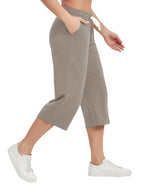 Specialmagic Women's Capri Pants Cotton Sweatpants Simply Taupe M