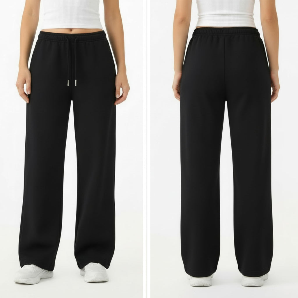 Common Stitch 3 Pack Wide-Leg Fleece Sweatpants For - Black / Dark