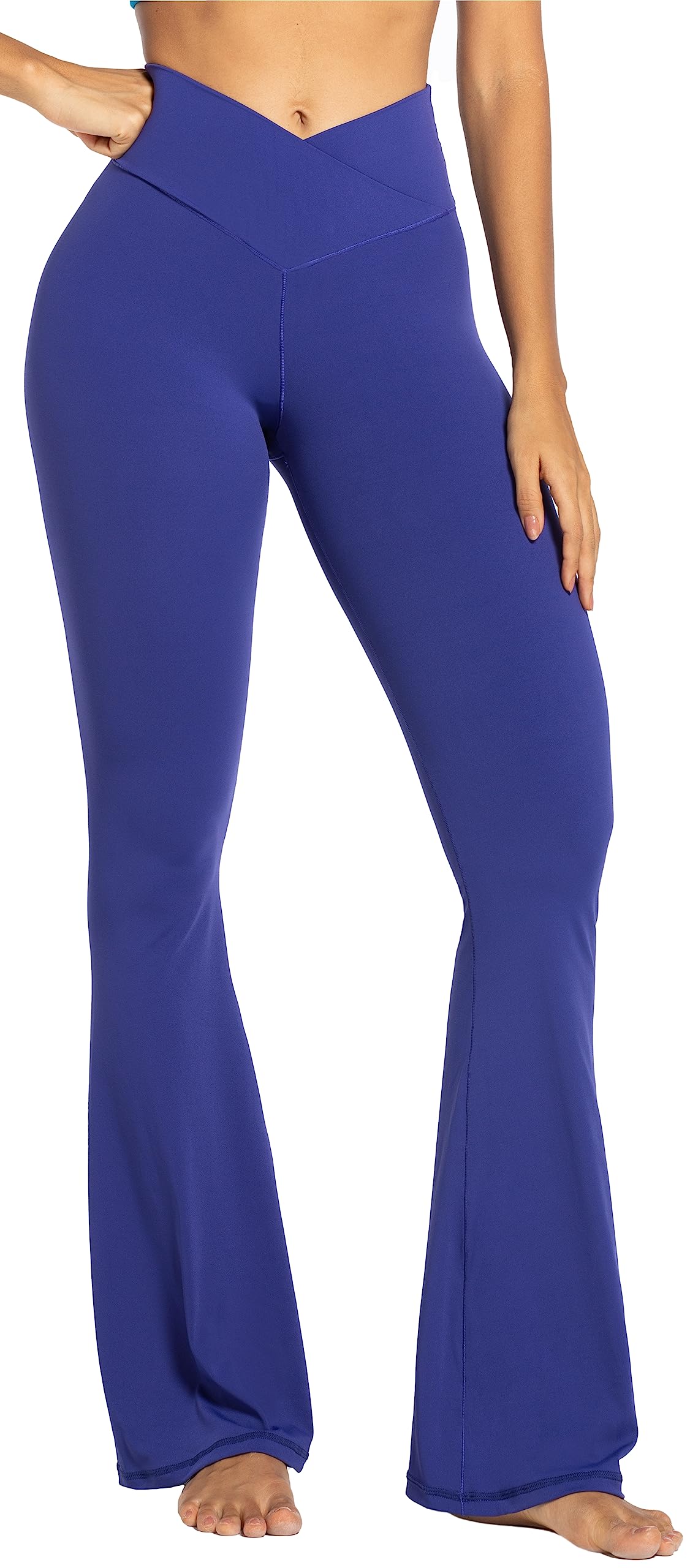 Women's Sunzel Flare Leggings Crossover Yoga Pants With - Navy Blue