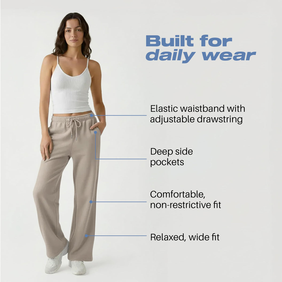 Common Stitch 3 Pack Wide-Leg Fleece Sweatpants For - Black / Lt.