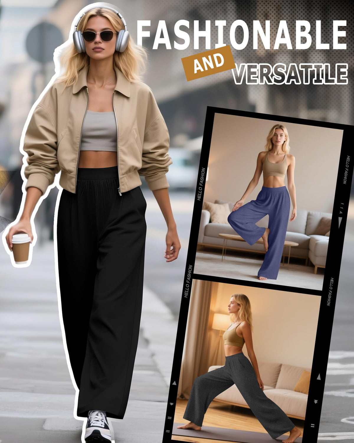 Huukeay 3 Pack Women's Lounge Pants Cozy Sweatpants Small - Style 6