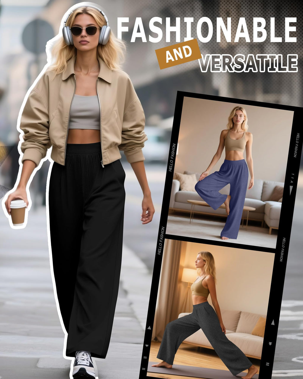 Huukeay 3 Pack Women's Lounge Pants Cozy Sweatpants Medium - Style 2