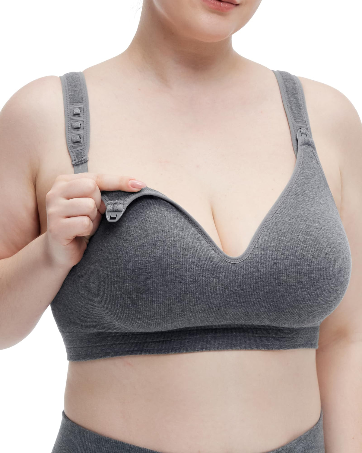 Women's Momcozy Busty U.s. Cotton for Breastfeeding Grey Nursing Bra