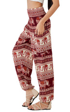 Joob Boho Pants For Women Hippie Harem Women's Yoga – Comfy - Crimson