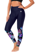 Sun Blocking Swimming Pants Tummy Control Long UV Leggings Tropical Hawaiian Print Swim Tights XL