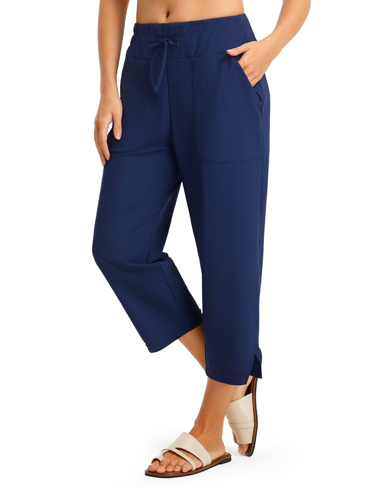 Fitst4 Sports Women's Swim Capris 21" UPF 50+ Beach Pants Navy L