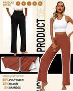 Huukeay 3 Pack Women's Lounge Pants Cozy Sweatpants - Black, Pumpkin,