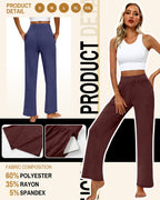 Huukeay 3 Pack Women's Lounge Pants Cozy - Black, Dark Blue,