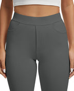 Vimpep Straight-Leg Yoga Dress Pants For Women Pull - Dark Grey Color