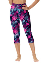 High-Waist Swim Tights For Women UPF 50+ Quick Dry Pants Coconut Tree