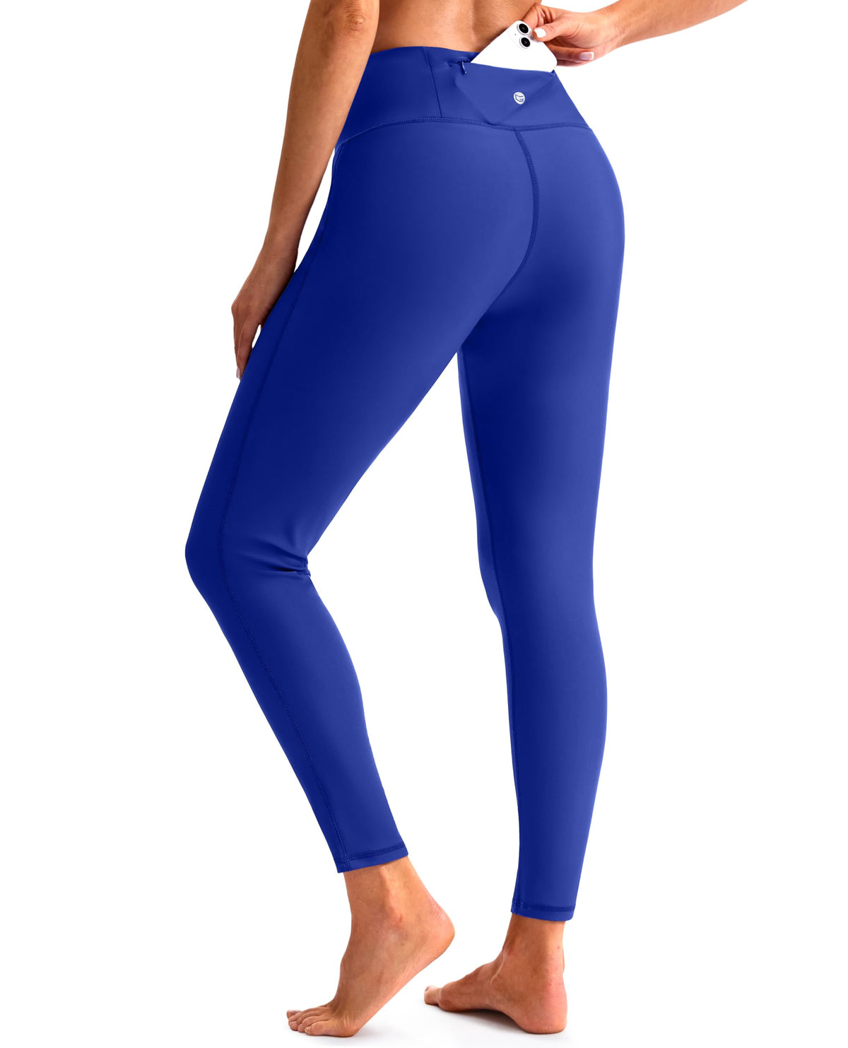 Swim Pants for Women Zipper Pocket UPF 50+ Leggings, Deep Blue, 3XL
