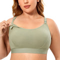 Women's Gratlin Cotton for Breastfeeding Grey Olive 3x-large Nursing Bra