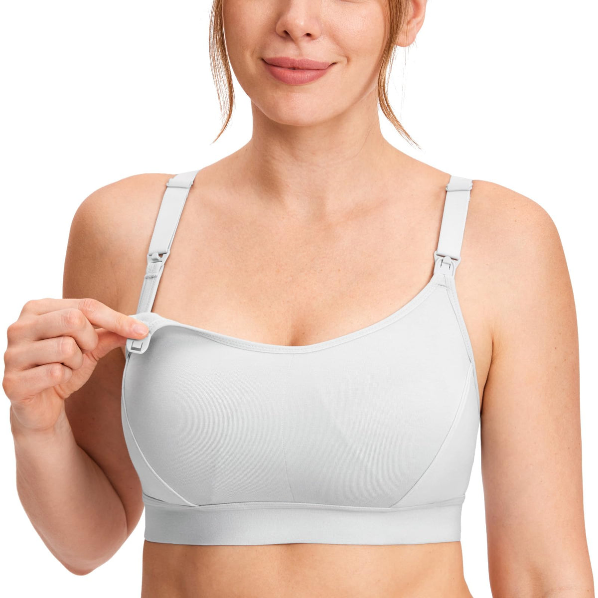 Women's Gratlin Cotton for Breastfeeding French Gray Large Nursing Bra